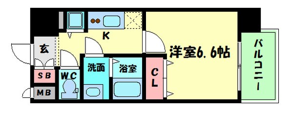 プレサンス京町堀ノースの物件間取画像